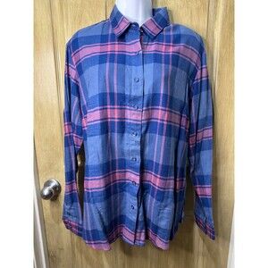 Kuhl Shirt Flannel Womens Size Large Multicolored Blue Pink Outdoor